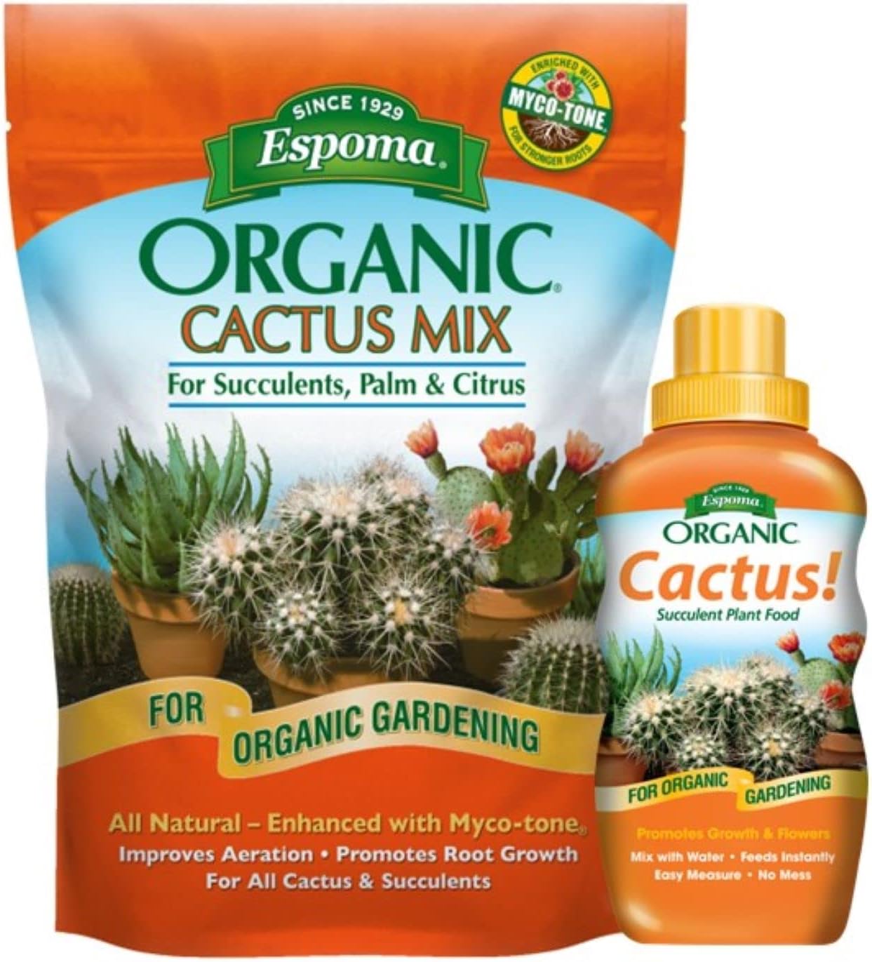 COMBO ESPOMA CACTUS SOIL 8 QT + CACTUS LIQUID 8 OZ