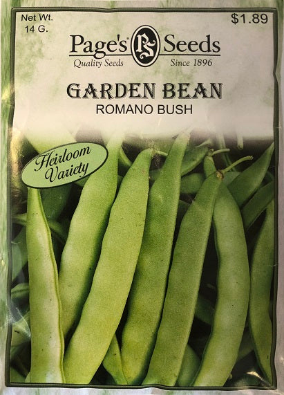 GARDEN BEANS - ROMANO BUSH 14G HEIRLOOM NON GMO