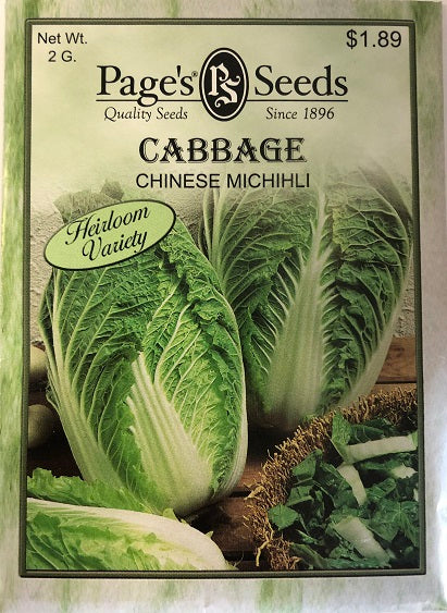 CABBAGE - CHINESE MICHIHLI 2G HEIRLOOM NON GMO