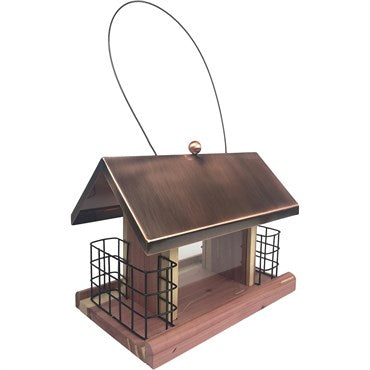 PENN CEDAR COPPER ROOF CAFE BIRD FEEDER - 2.5LB + 2 SUET CAKES