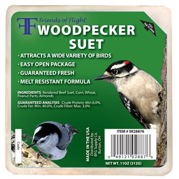 FRIENDS OF FLIGHT WOODPECKER SUET CAKE 11 OZ