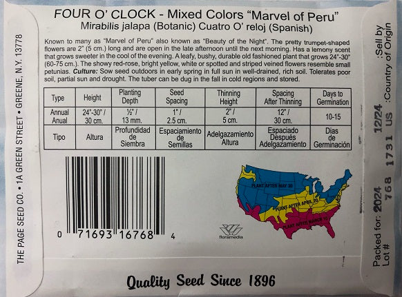 FOUR O' CLOCK - MIXED COLORS 1.5 G NON GMO