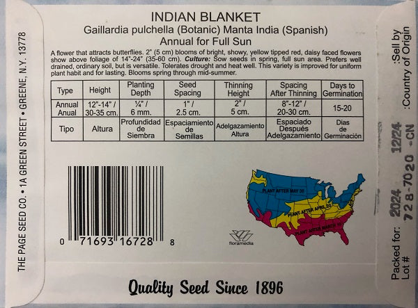 INDIAN BLANKET 150MG HEIRLOOM NON GMO