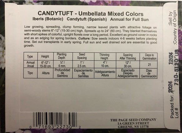 LIBERTY CANDYTUFT - UMBELLATA MIX 250MG