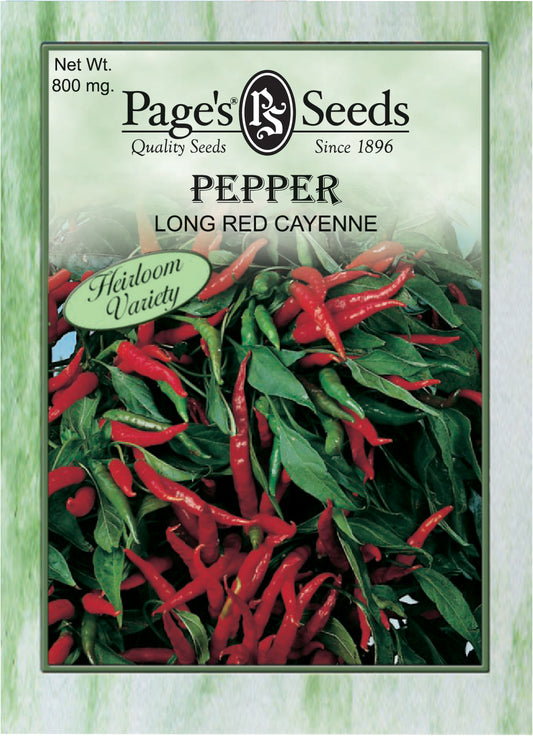 PEPPER - LONG RED CAYENNE 800MG HEIRLOOM NON GMO