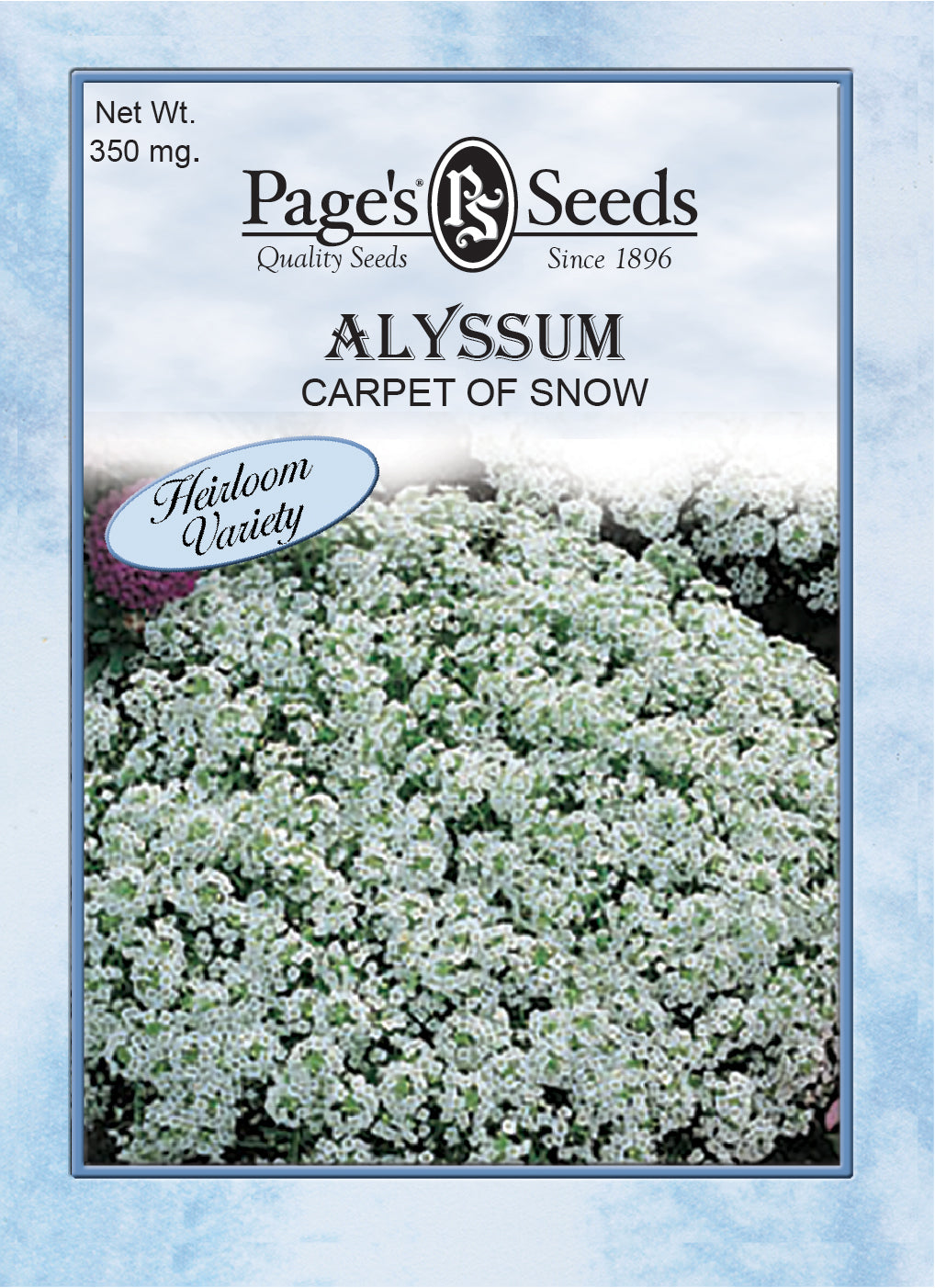 ALYSSUM - CARPET OF SNOW 350 MG HEIRLOOM NON GMO