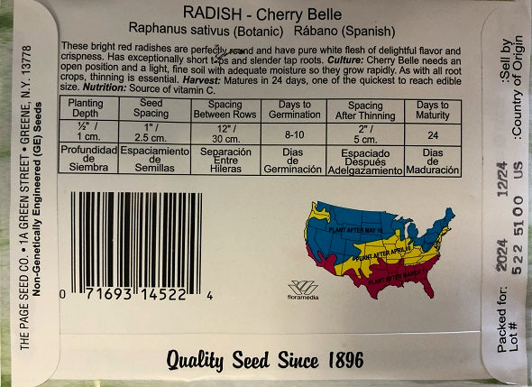 RADISH - CHERRY BELLE 4G HEIRLOOM NON GMO