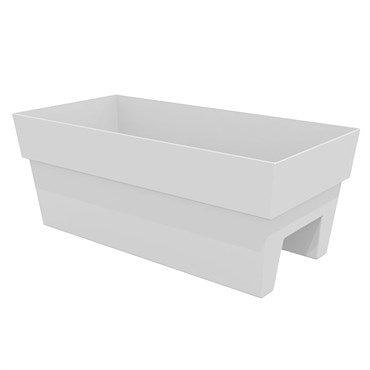 BLOEM FINLEY RAIL PLANTER - 24 IN- RECTANGLE - CASPER WHITE