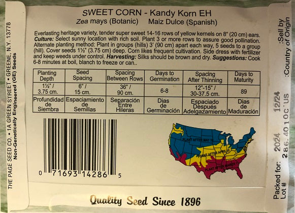 SWEET CORN - KANDY KORN 9G HEIRLOOM NON GMO
