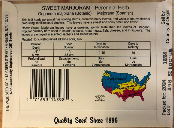SWEET MARJORAM 350MG HEIRLOOM NON GMO