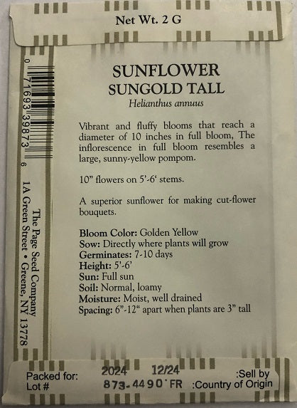 SUNFLOWER - SUNGOLD TALL 2G