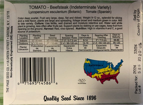 TOMATO - BEEFSTEAK 550MG HEIRLOOM NON GMO