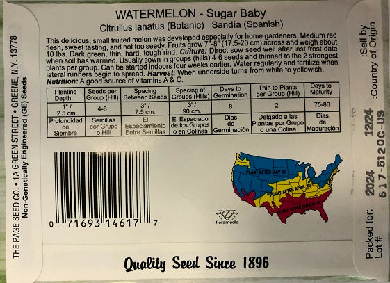 WATERMELON - SUGAR BABY 3G NON GMO