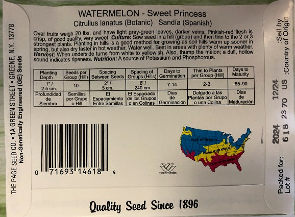 WATERMELON - SWEET PRINCESS 2G NON GMO