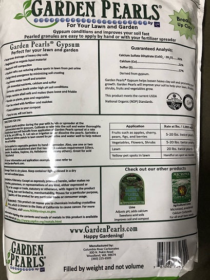 GARDEN PEARLS GYPSUM 20 LB