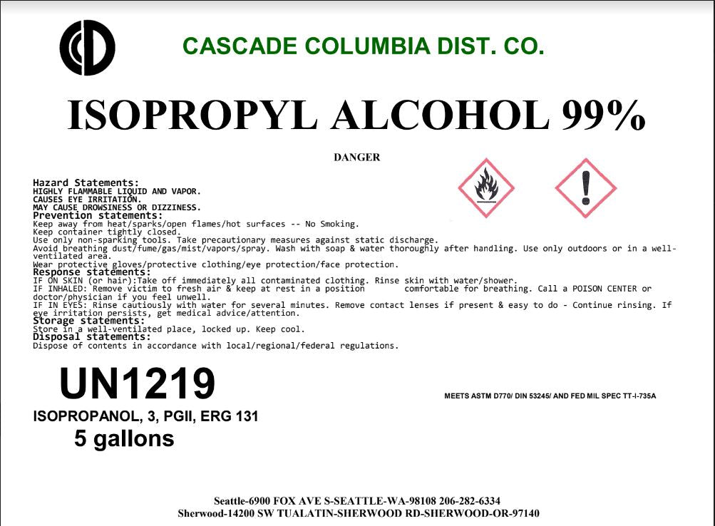 ISOPROPYL ALCOHOL 99% 5 GAL