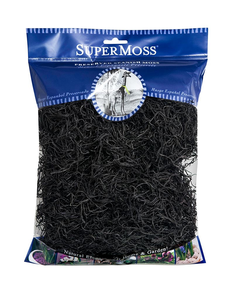 SUPERMOSS SPANISH MOSS 8 OZ BLACK