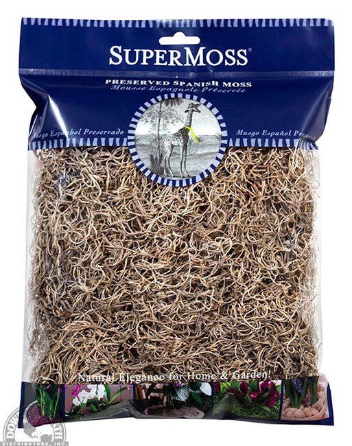 SUPERMOSS PRESERVED SPANISH MOSS - 4 OZ - 175 CU IN - NATURAL