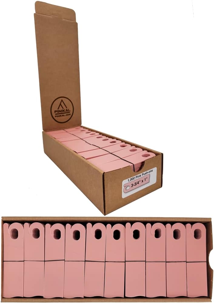 PINIKAL PLANT LABEL 1000 PACK PUSH ON - PINK