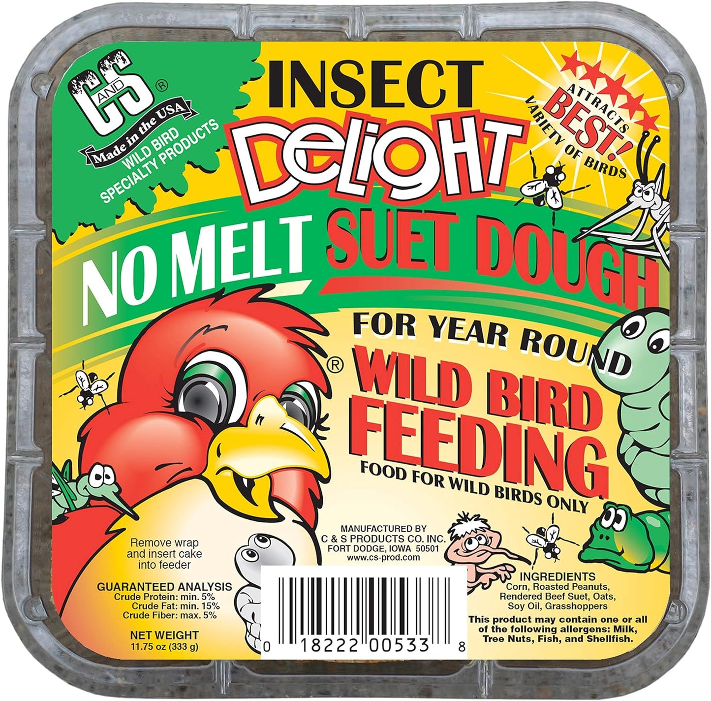 C&S SUET CAKE INSECT DELIGHT 11.75OZ