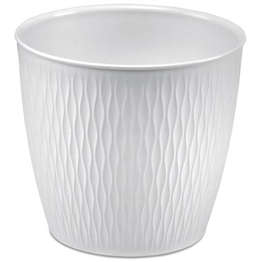 DEROMA ARIEL ROUND POT - 11.8 IN - WHITE