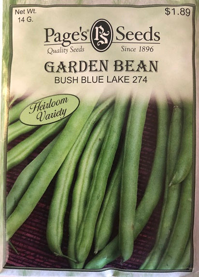 GARDEN BEAN - BUSH BLUE LAKE 274 - 14G HEIRLOOM NON GMO