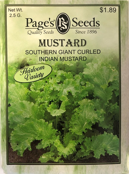 MUSTARD - SOUTHERN GIANT CURLED INDIAN MUSTART 2.5G HEIRLOOM NON GMO