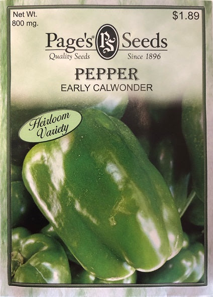 PEPPER - EARLY CAL WONDER 800MG HEIRLOOM NON GMO