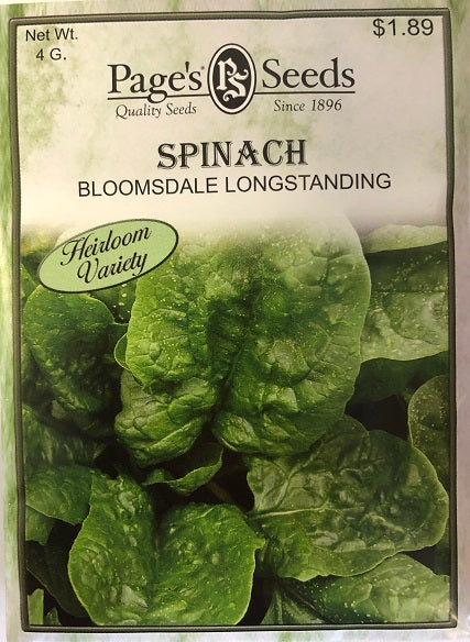 SPINACH - BLOOMSDALE LONGSTANDING 4G HEIRLOOM NON GMO