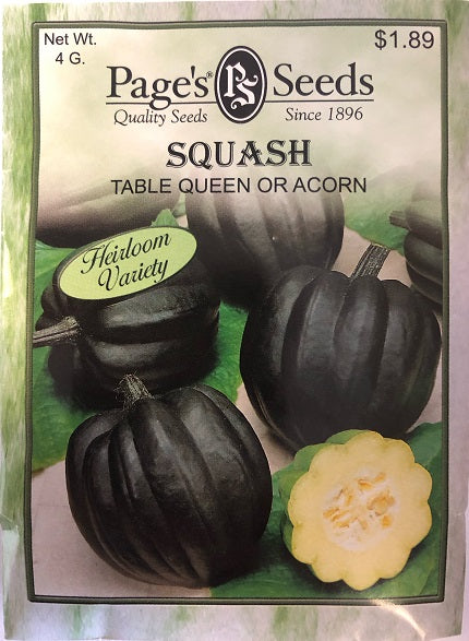 SQUASH - TABLE QUEN OR ACORN 4G HEIRLOOM NON GMO