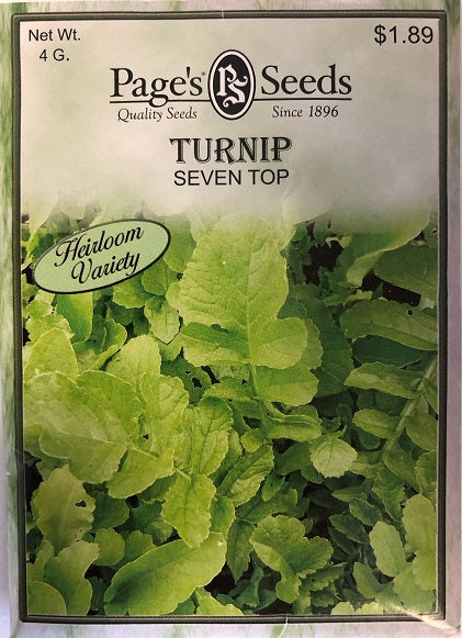 TURNIP - SEVEN TOP 4G HEIRLOOM NON GMO