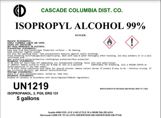 ISOPROPYL ALCOHOL 99% 5 GAL