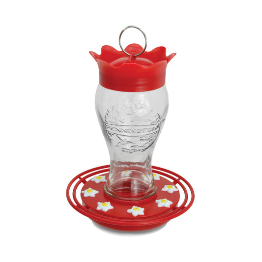 PENNINGTON GLASS HUMMINGBIRD FEEDER 28 OZ