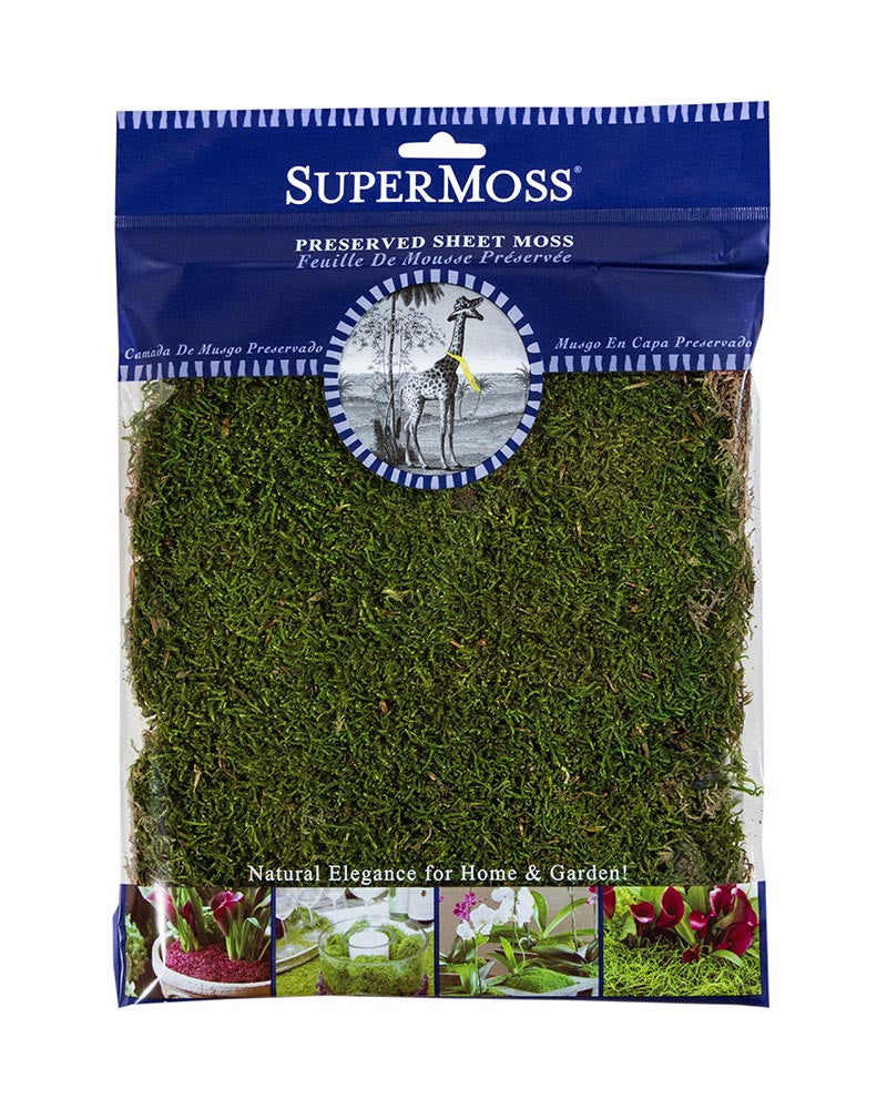 SUPERMOSS PRESERVED SHEET MOSS - 8 OZ - 300 CU IN