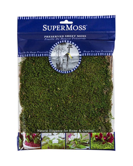 SUPERMOSS PRESERVED SHEET MOSS - 8 OZ - 300 CU IN