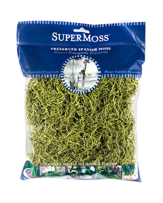 SUPERMOSS PRESERVED SPANISH MOSS - 4 OZ - 175 CU IN - CHARTREUSE